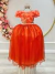 Vestido Infantil Terracota C/ Renda Realeza Metalizada Damas