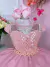 Vestido Infantil Rose Tule C/ Paetê Damas e Cinto de Pérolas na internet