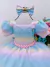 Vestido Infantil Colorido Circo Chuva de amor Pérolas Luxo na internet