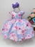 Vestido Infantil Lilás Jardim das Borboletas C/ Pérolas Luxo