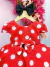Vestido Infantil Vermelho C/ Bolinhas Brancas Minnie e Laço - SAMULICA
