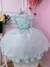 Vestido Infantil Verde Claro C/ Renda e Cinto Pérolas Laço