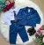 Conjunto Miss Cherry Social Terno - Blaizer e Calça Listrado Matheus Azul Marinho