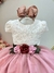 Vestido Infantil Off White Saia Rose C/ Renda e Broche Flor na internet