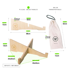 Kit Escritorio plegable + Soporte notebook + Respaldo