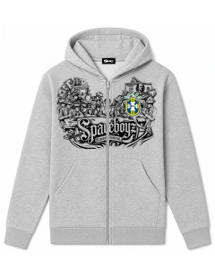 Moletom Zip Space Gangsters Brasil Gray