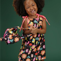 VESTIDO FLORAL PRETO