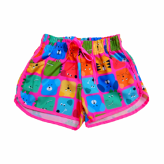 SHORT CARINHAS ANIMAIS ROSA