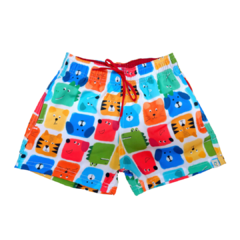 SHORT CARINHAS ANIMAIS BRANCO