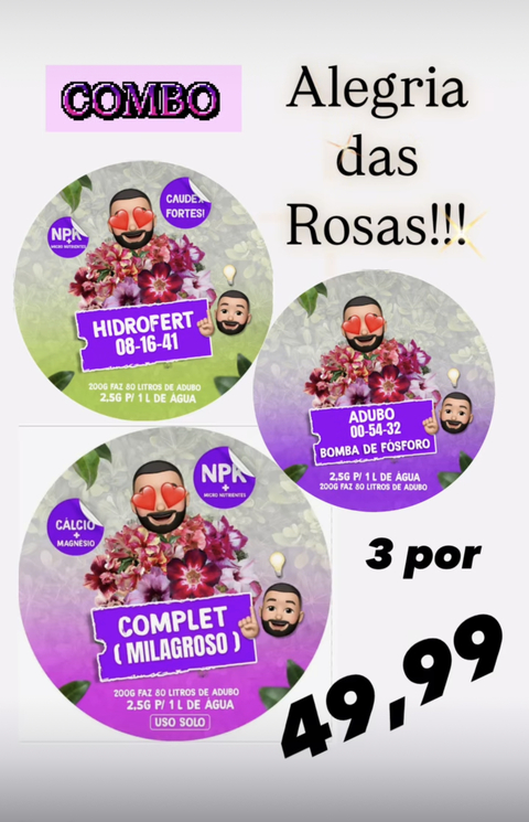 Combo Alegria das Rosas 3 melhores fertilizantes! - comprar online