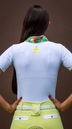 Camisa Hipismo Treino Manga Curta Branca Gola Polo Hawai Horse SA - Horse S.A.