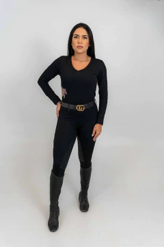 Camisa Hipismo Treino Manga Longa Preta Strauss Rosé Horse SA - comprar online