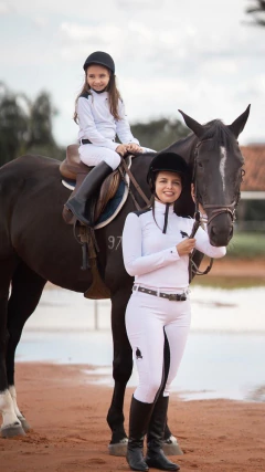 Culote Hipismo Legging Prova Kids Branco e Preto Horse SA - Horse S.A.