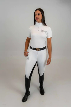 Imagem do Culote Hipismo Prova Branco e Preto Lumière Horse SA