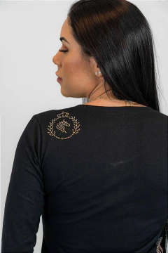 Camisa Hipismo Treino Manga Longa Preta Strauss Rosé Horse SA na internet