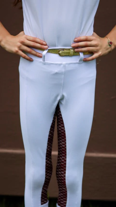 Culote Hipismo Legging Prova Kids Branco e Vinho Horse SA na internet