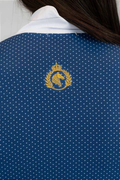 Camisa Hipismo Prova Manga Curta Poá Azul Marinho Romantic Horse SA - loja online