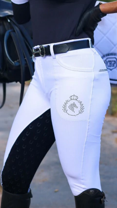 Culote Hipismo Prova Branco e Preto Lumière Horse SA - comprar online