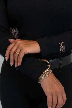 Imagem do Camisa Hipismo Treino Manga Longa Preta Strauss Rosé Horse SA