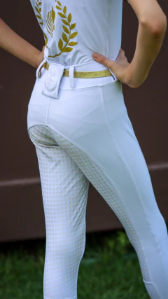 Culote Hipismo Legging Prova Kids Branco Full Grip Horse SA - comprar online