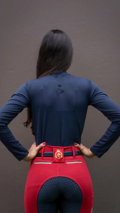 Camisa Hipismo Treino Manga Longa Preta Zíper Dress Code Horse SA na internet