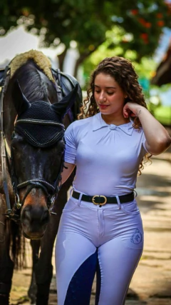 Camisa Hipismo Treino Manga Curta Algodão Branca Horse SA - comprar online