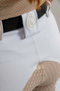 Culote Hipismo Legging Prova Branco e Areia Full Grip Horse SA - loja online