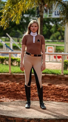 Imagem do Culote Hipismo Legging Prova Areia e Preto Full Grip Horse SA