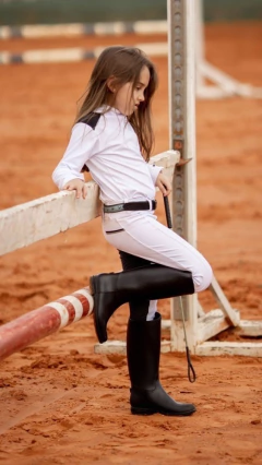 Culote Hipismo Legging Prova Kids Branco e Preto Horse SA - comprar online