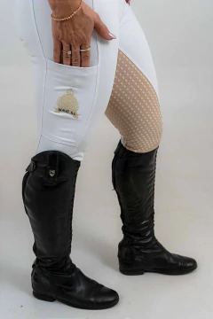 Culote Hipismo Legging Prova Branco e Areia Full Grip Horse SA - comprar online