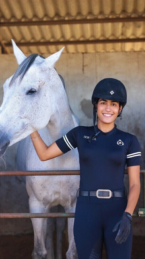 Camisa Hipismo Treino Manga Curta Preta Silk Branco Horse SA - comprar online