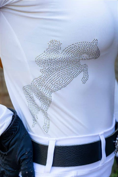 Camisa Hipismo Prova Manga Longa Branca Strauss Cavalo Prata Horse SA - Horse S.A.