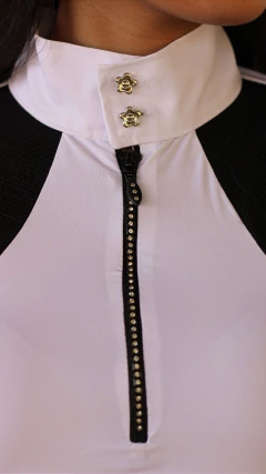 Camisa Hipismo Prova Manga Longa Black White Texturizada Horse SA na internet