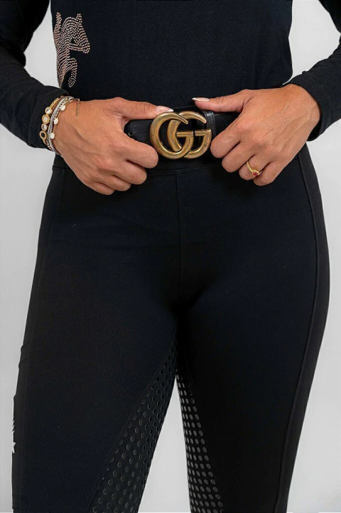 Culote Hipismo Legging Treino Preto Full Grip Paris Horse SA - comprar online