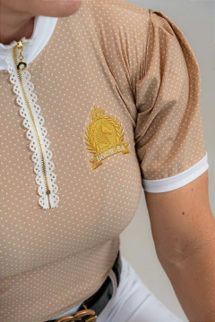 Camisa Hipismo Prova Manga Curta Poá Romantic Horse SA na internet