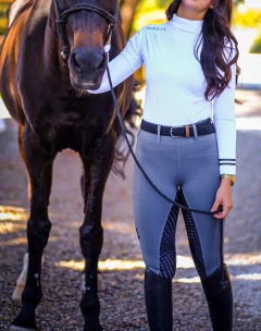 Imagem do Culote Hipismo Legging Treino Cinza e Preto Horse SA