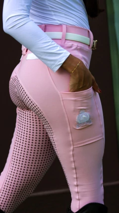 Culote Hipismo Legging Treino Rosa Bebê Full Grip Horse SA - comprar online