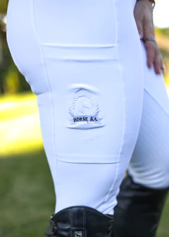 Culote Hipismo Legging Prova Branco Full Grip Horse SA - Horse S.A.