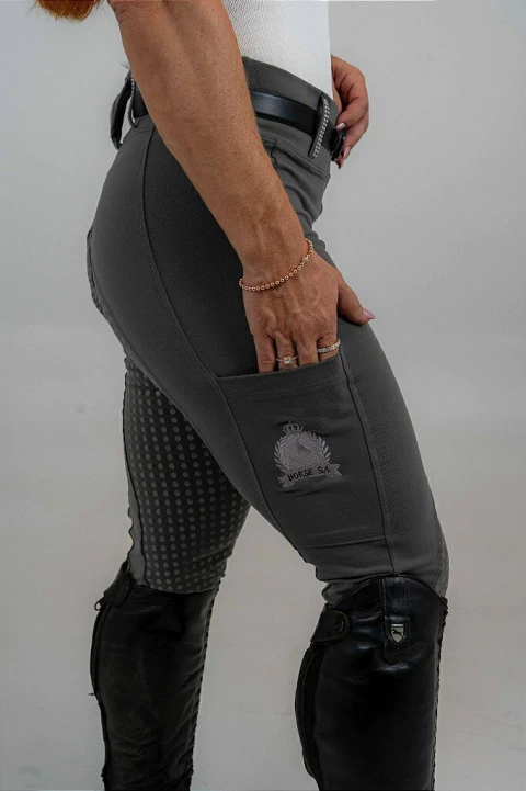 Culote Hipismo Legging Treino Cinza Full Grip Horse SA - comprar online