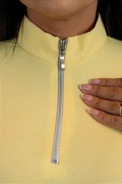 Camisa Hipismo Treino Manga Curta Amarela Zíper Horse SA - Horse S.A.