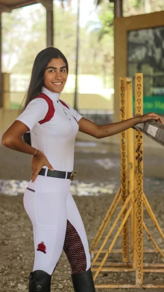 Culote Hipismo Legging Prova Branco e Vinho Horse SA - Horse S.A.