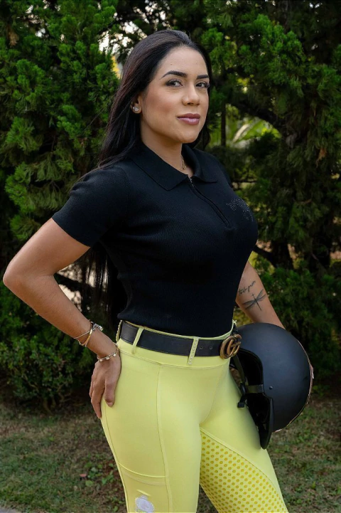 Camisa Hipismo Treino Manga Curta Preta Elegance Horse SA - comprar online