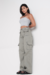 Calça Wide Sarja Cargo Cinza - Toronto