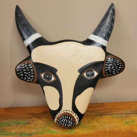 Máscara Madeira Boi Zé Crente G Ilha do Ferro - Preta - comprar online