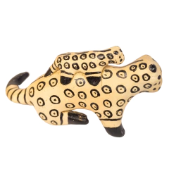 Escultura Cerâmica Etnia Indígena Karajá - Onça com Filhote 1 - buy online