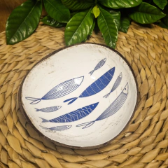 Cumbuca Petisqueira de Côco Pintada - Mod. 9 - comprar online