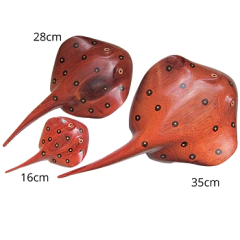 Arraia Marchetada em Madeira Mirá Tauá 16cm - Etnia Baré na internet