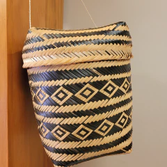 Cesto Baniwa c/ Tampa P Natural/Preto - buy online