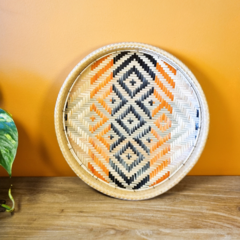 Peneira Indígena Palha Etnia Baniwa - Amazônia - 30cm diâmetro (Mod. 4)