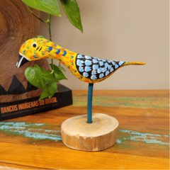 Pássaro Madeira Ilha do Ferro - Amarelo/Azul/Preto - comprar online